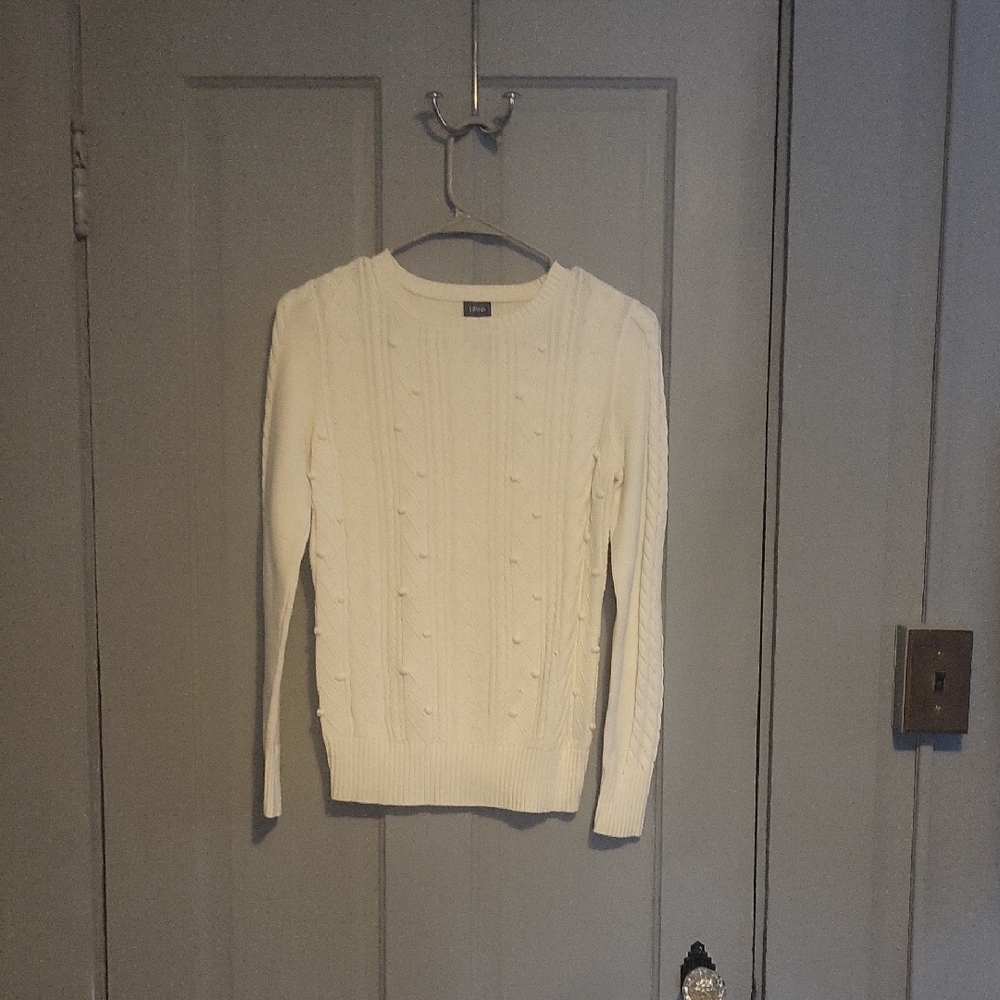 Izod Ivory Textured Knit Sweater
